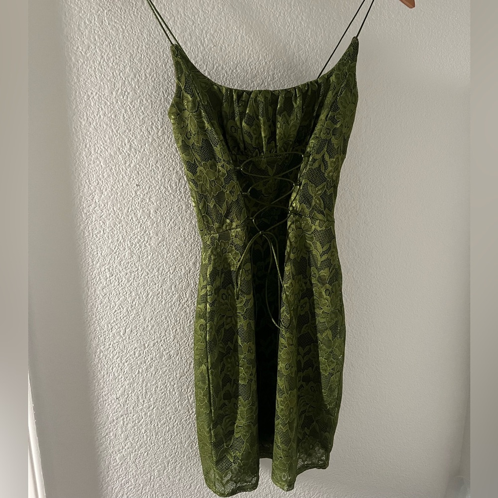 ASOS Olive Lace Corset Slip Dress